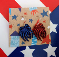 Thumbnail for 4th of July fireworks earrings