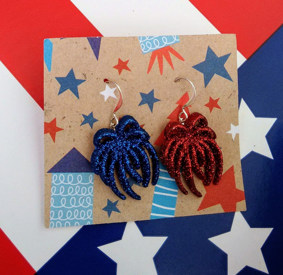 4th of July fireworks earrings