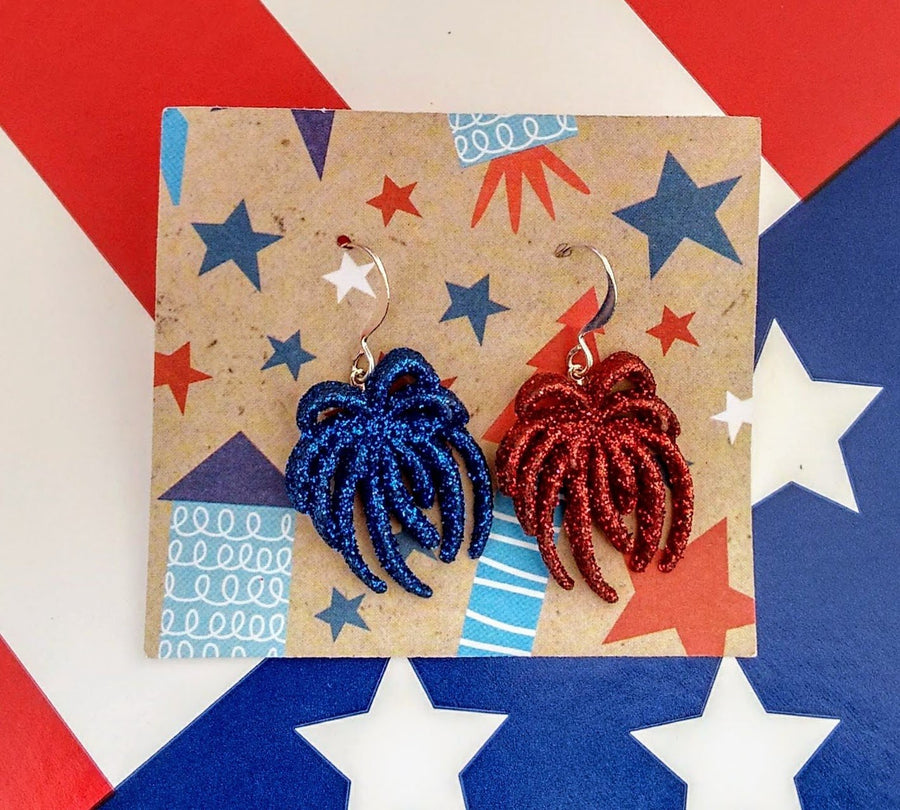4th of July fireworks earrings