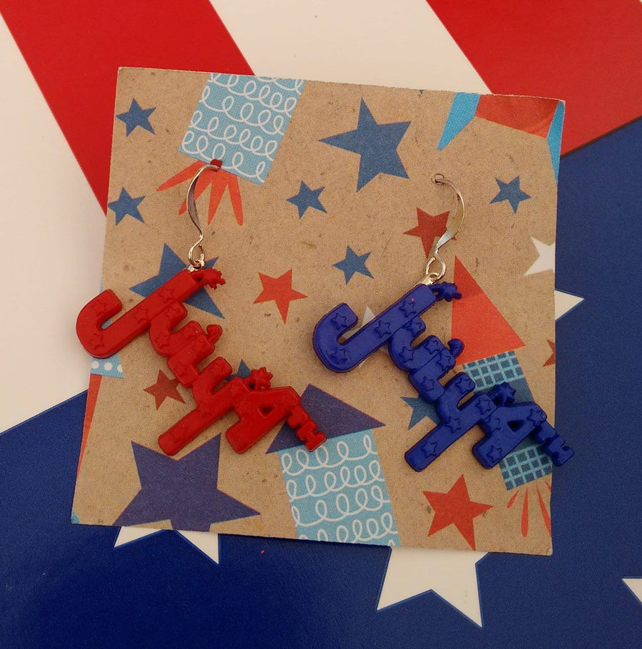 4th of July patriotic earrings