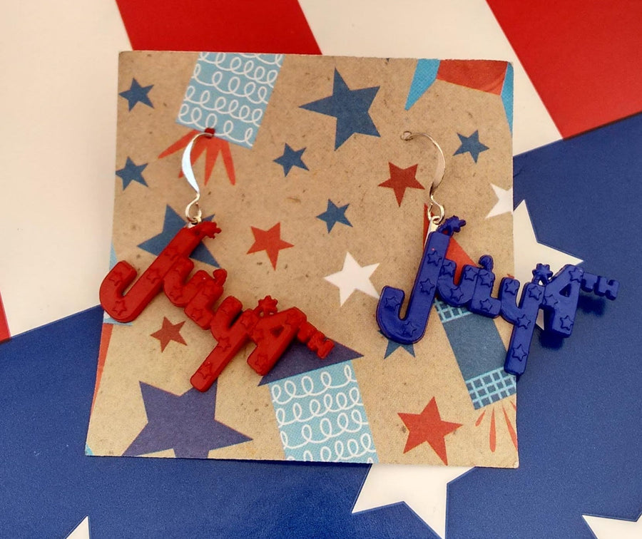 4th of July patriotic earrings