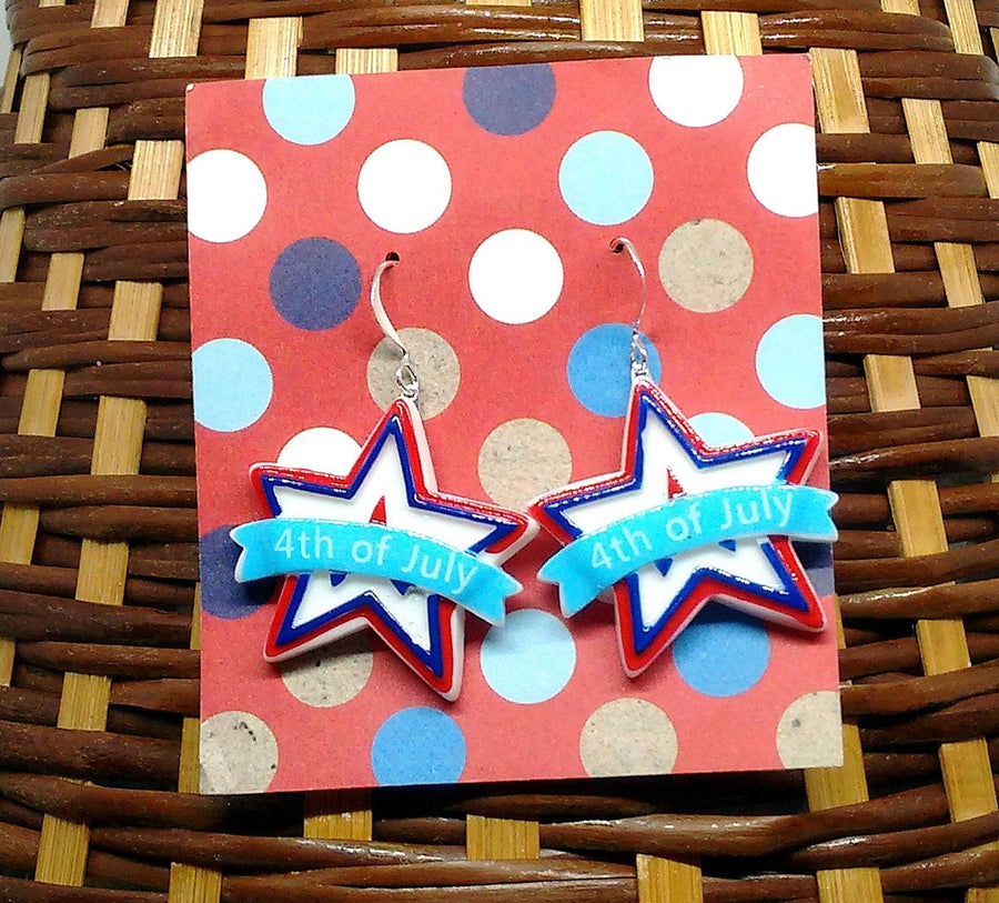 4th of July star earrings