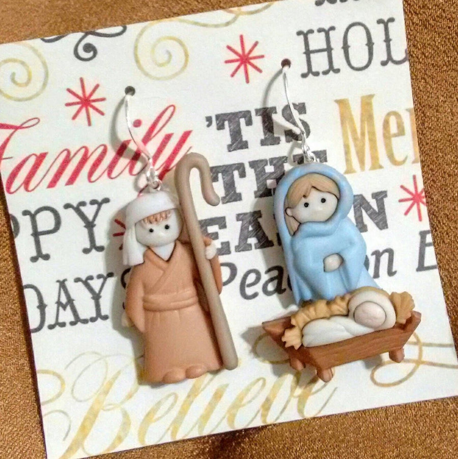 Christmas nativity earrings