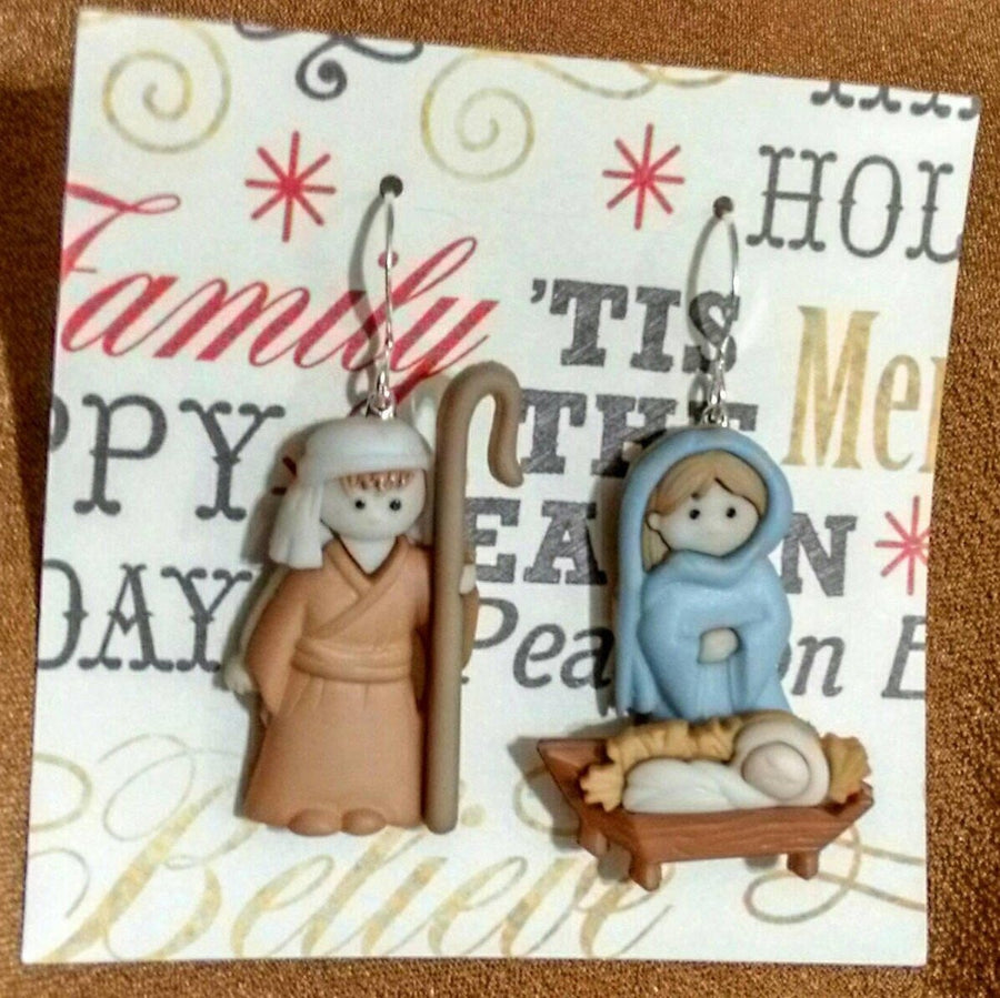 Christmas nativity earrings