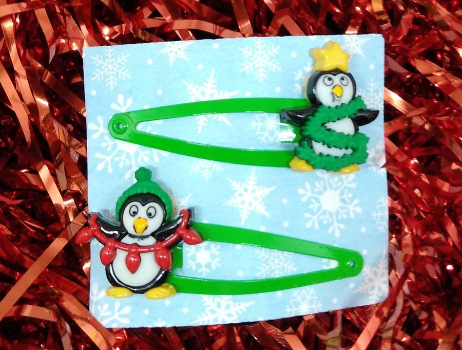 Christmas penguin snap clips