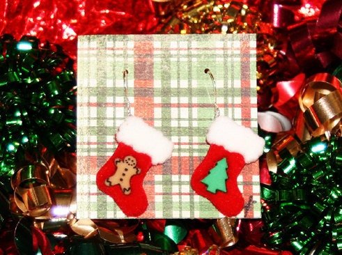 Christmas stockings earrings
