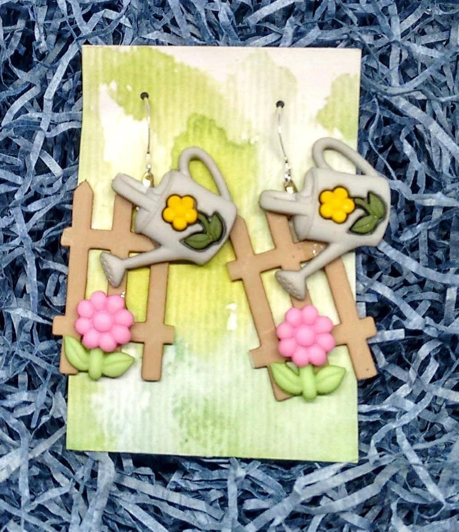 Flower gardening earrings