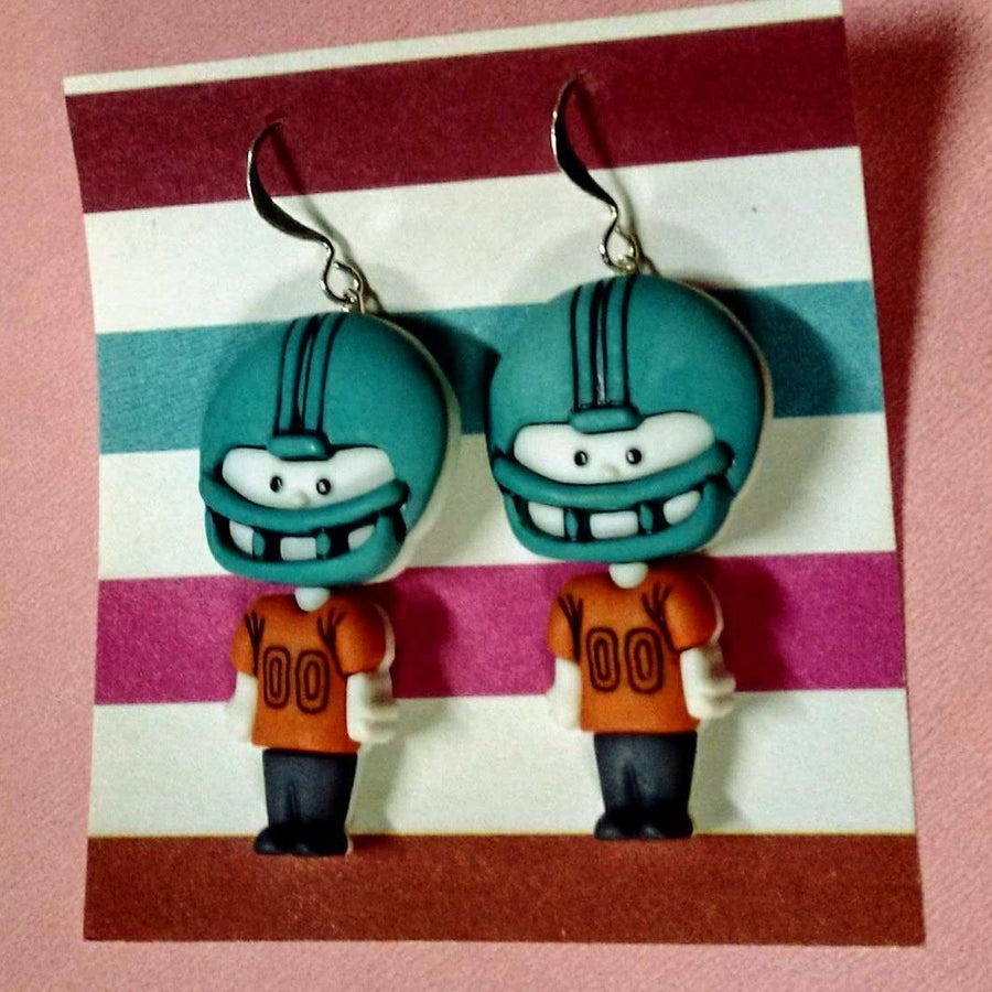 Football player earrings