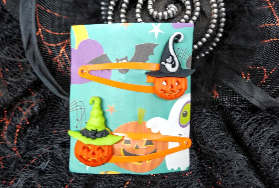 Halloween jackolantern snap clips