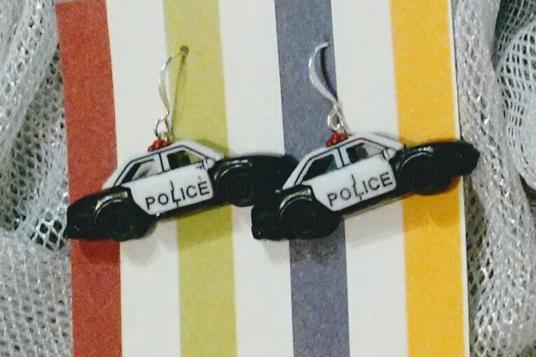 Police car earrings