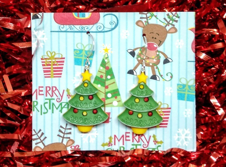 Small Christmas tree earrings