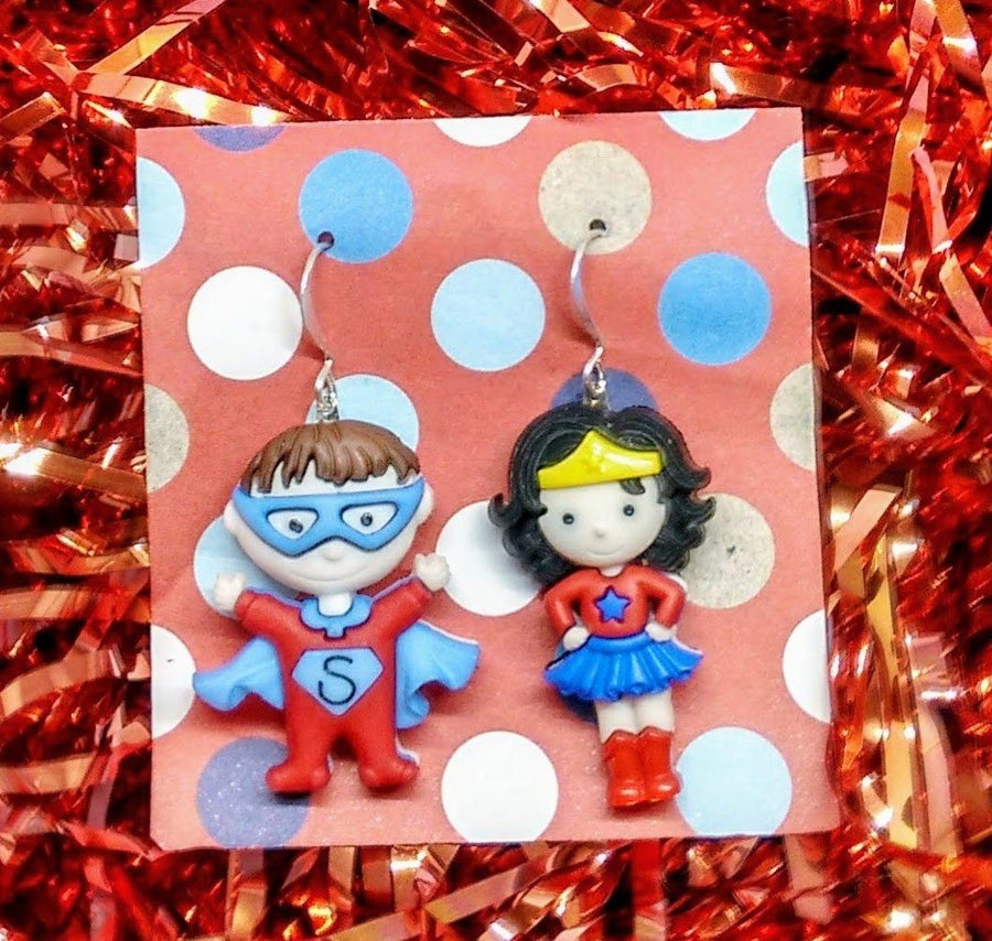 Super hero earrings
