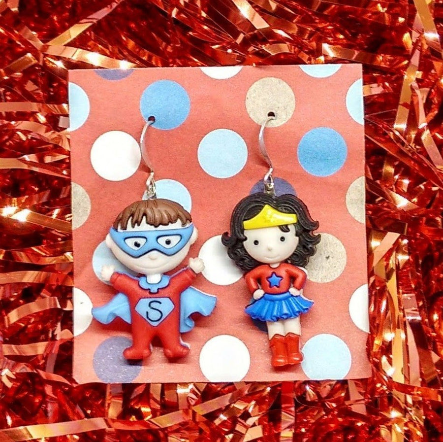 Super hero earrings