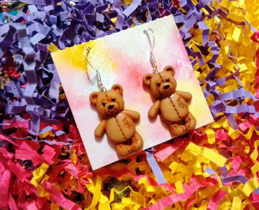 Teddy bear earrings
