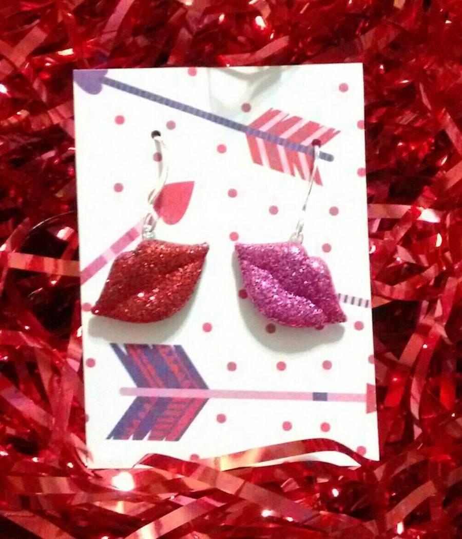 Valentines lip earrings