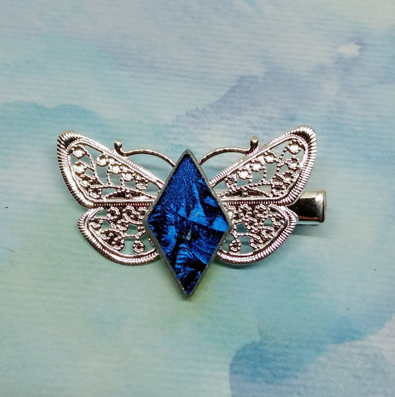 Van Gogh stained glass butterfly hair clips