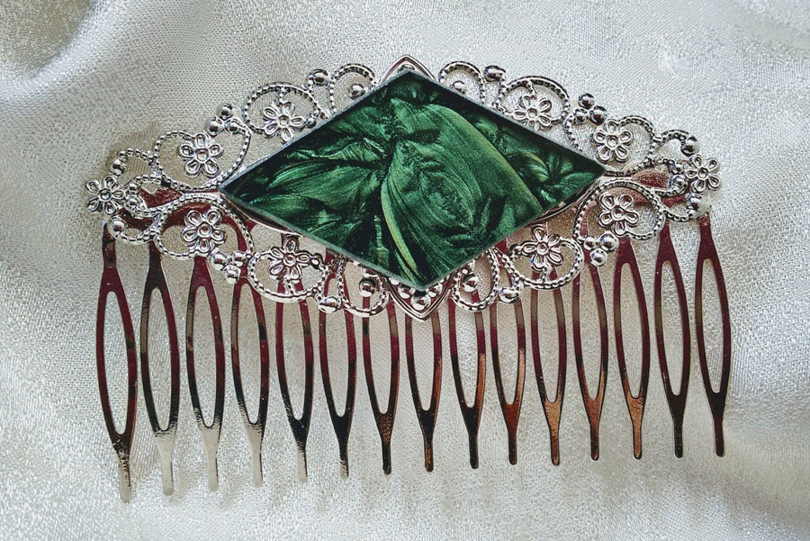 Van Gogh stained glass large filigree hair combs