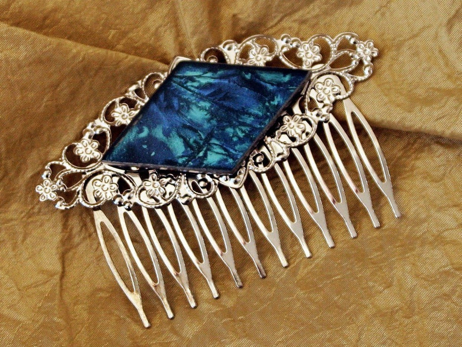 Van Gogh stained glass large filigree hair combs