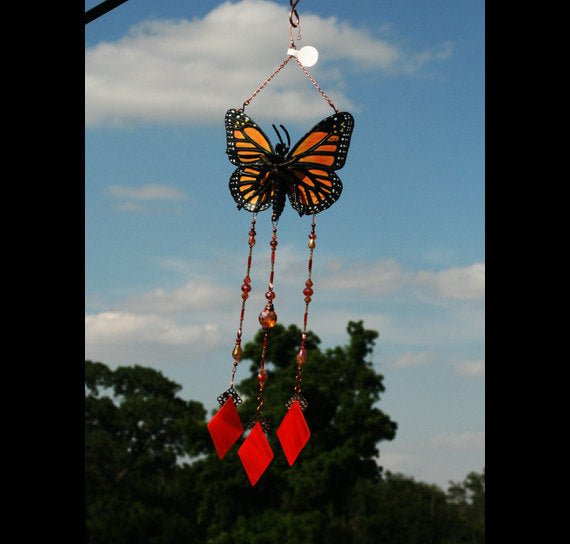 wind chimes, wind chimes handmade, wind chimes memorial, butterfly wind chimes, sympathy gift, butterfly gift, monarchs, mothers day gifts