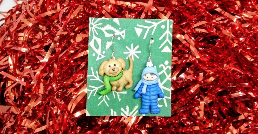Winter snow earrings