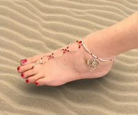 Thumbnail for Dragon ankle bracelet or barefoot sandals handcrafted custom colors