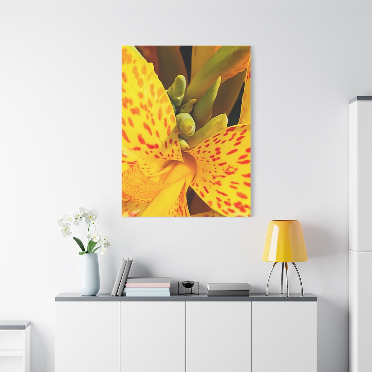 Vibrant Floral Canvas Art - Bright Yellow Canna Artwork, Wall Decor, Gift for Nature Lovers, Home Decoration, Floral Prints