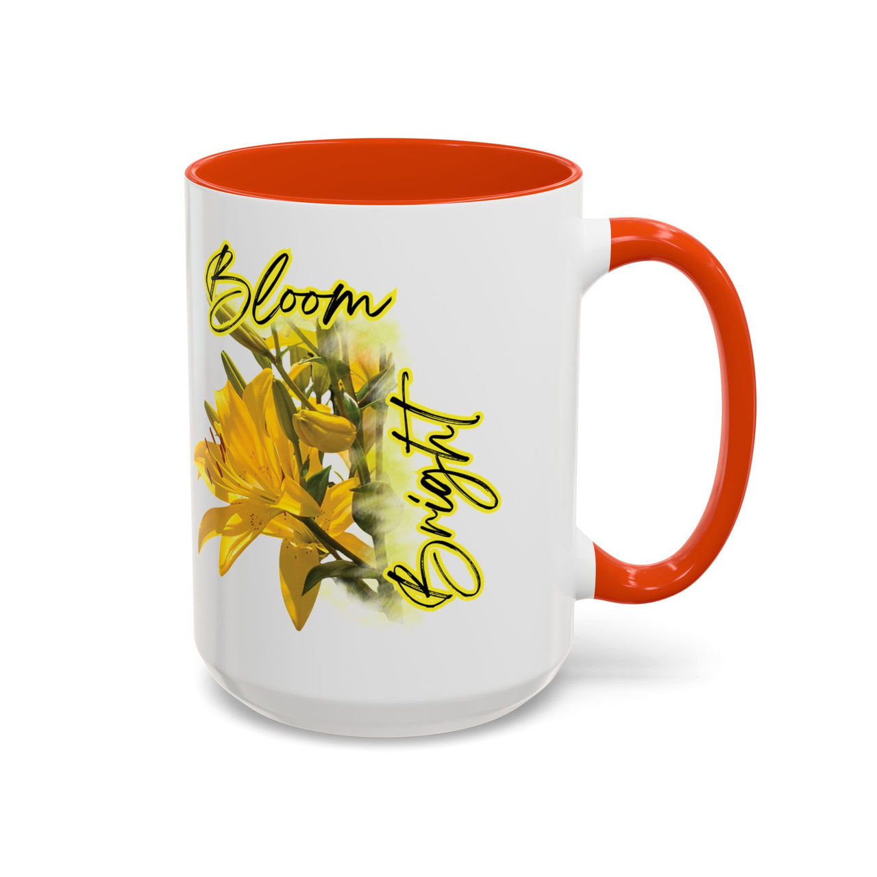 Floral Coffee Mug - "Bloom Bright" Yellow Lilies Coffee Cup