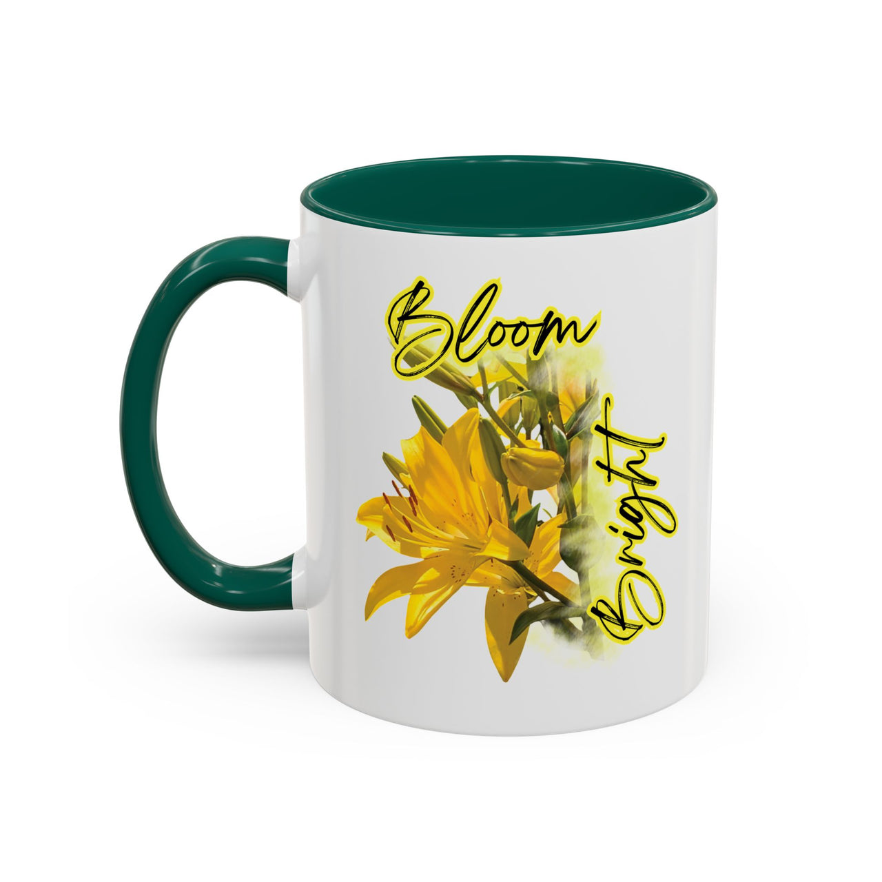 Floral Coffee Mug - "Bloom Bright" Yellow Lilies Coffee Cup