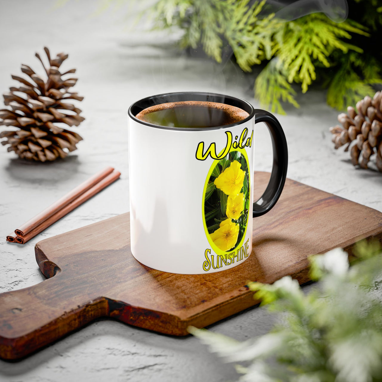 Floral Coffee Mugs – Yellow Primrose Coffee Cup, Perfect for Coffee Lovers, Gifts, Home Decor, and Celebrations