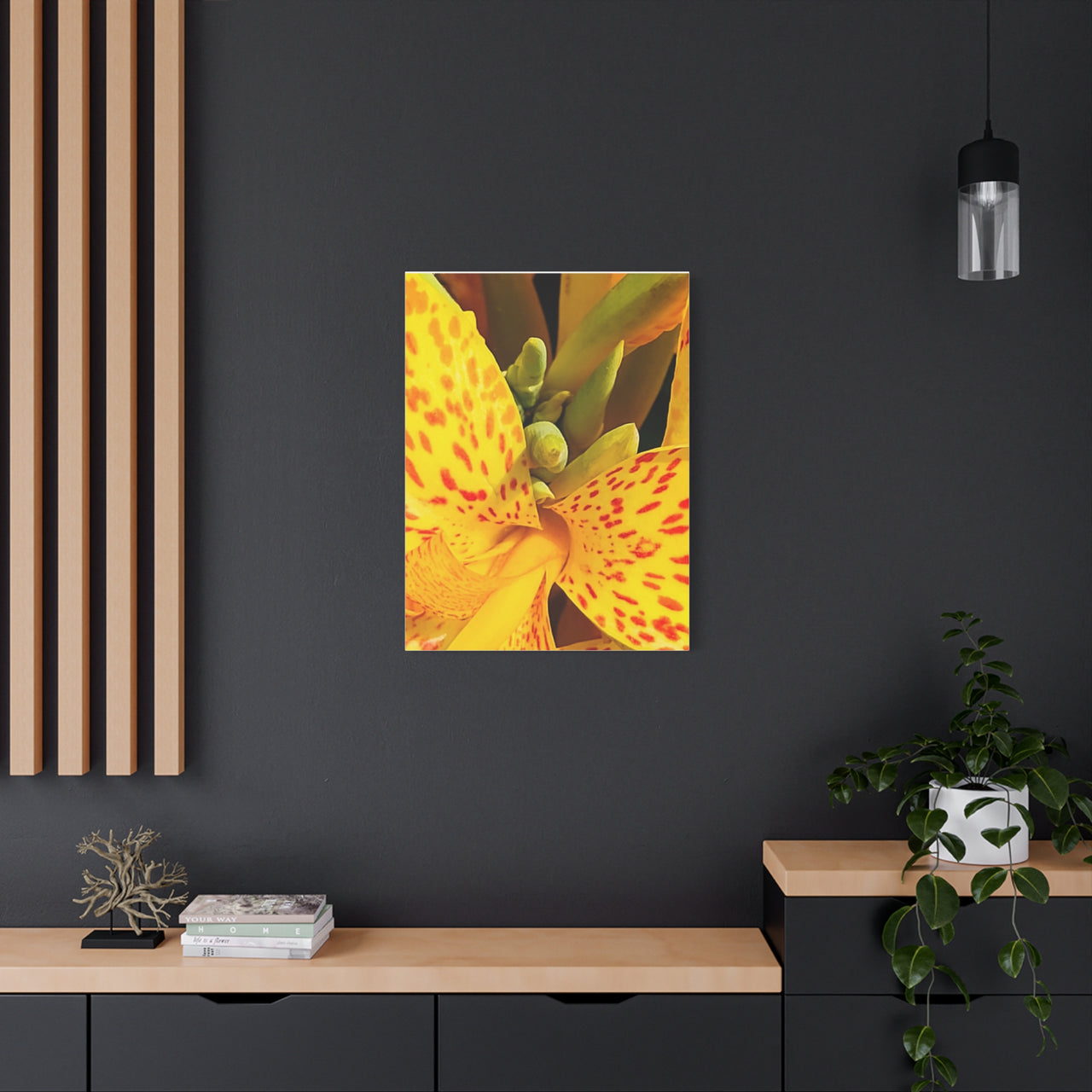 Vibrant Floral Canvas Art - Bright Yellow Canna Artwork, Wall Decor, Gift for Nature Lovers, Home Decoration, Floral Prints