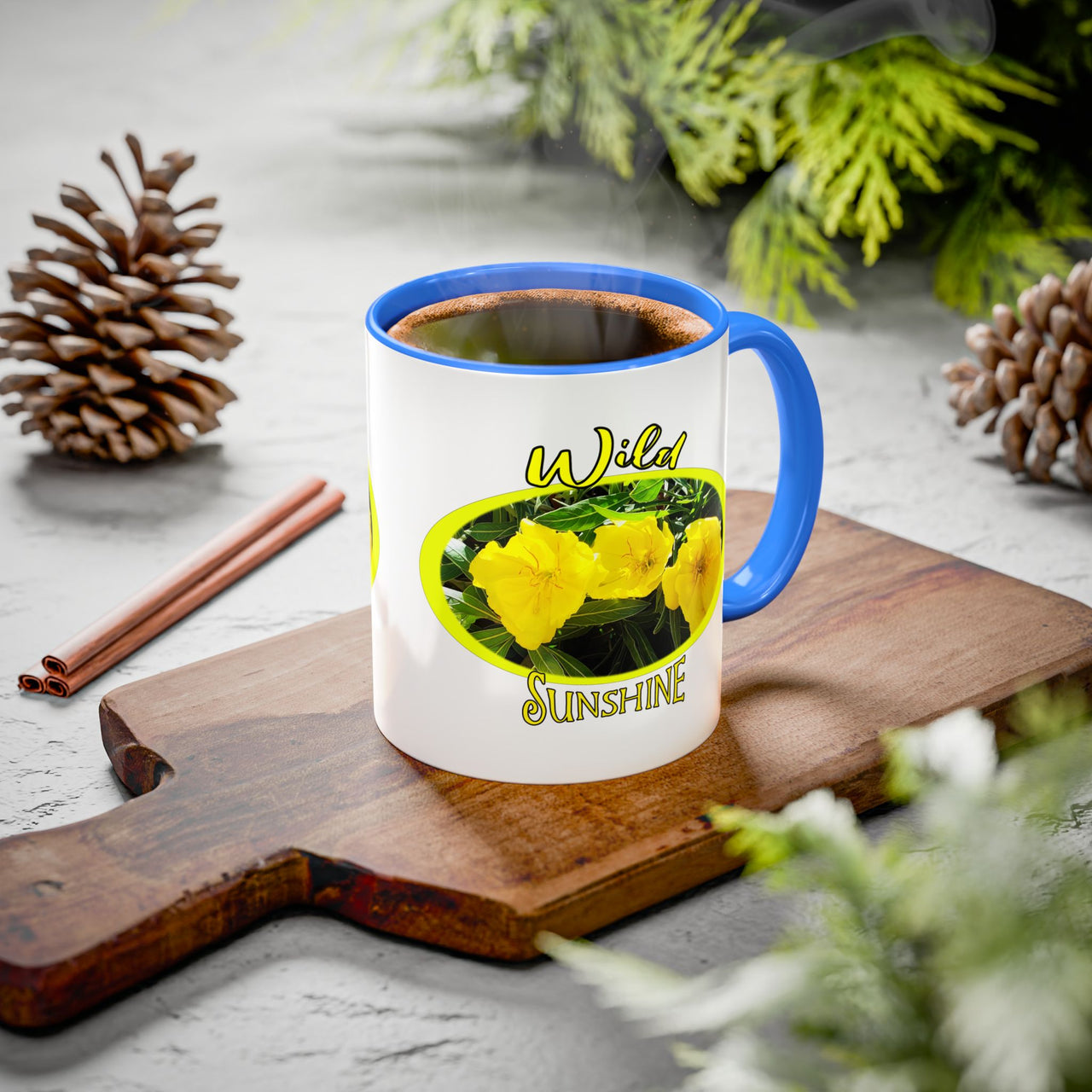 Floral Coffee Mugs – Brighten Your Day with the Yellow Primrose, Perfect for Coffee Lovers, Gifts, Home Decor, and Celebrations