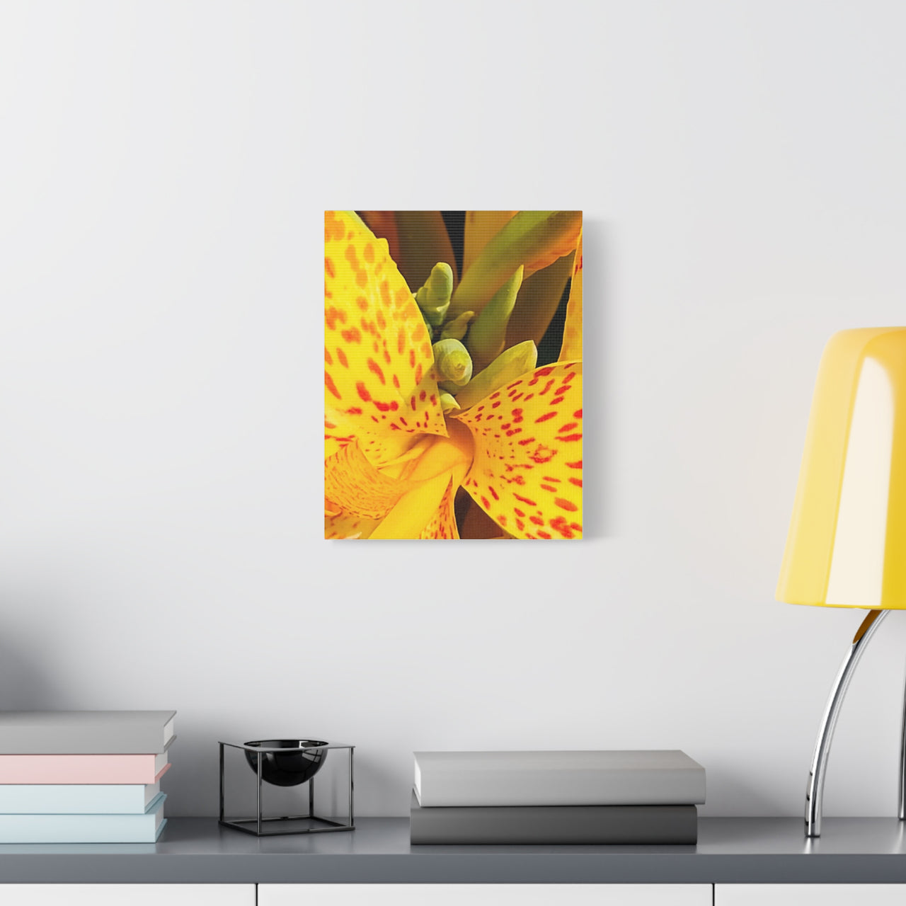 Vibrant Floral Canvas Art - Bright Yellow Canna Artwork, Wall Decor, Gift for Nature Lovers, Home Decoration, Floral Prints
