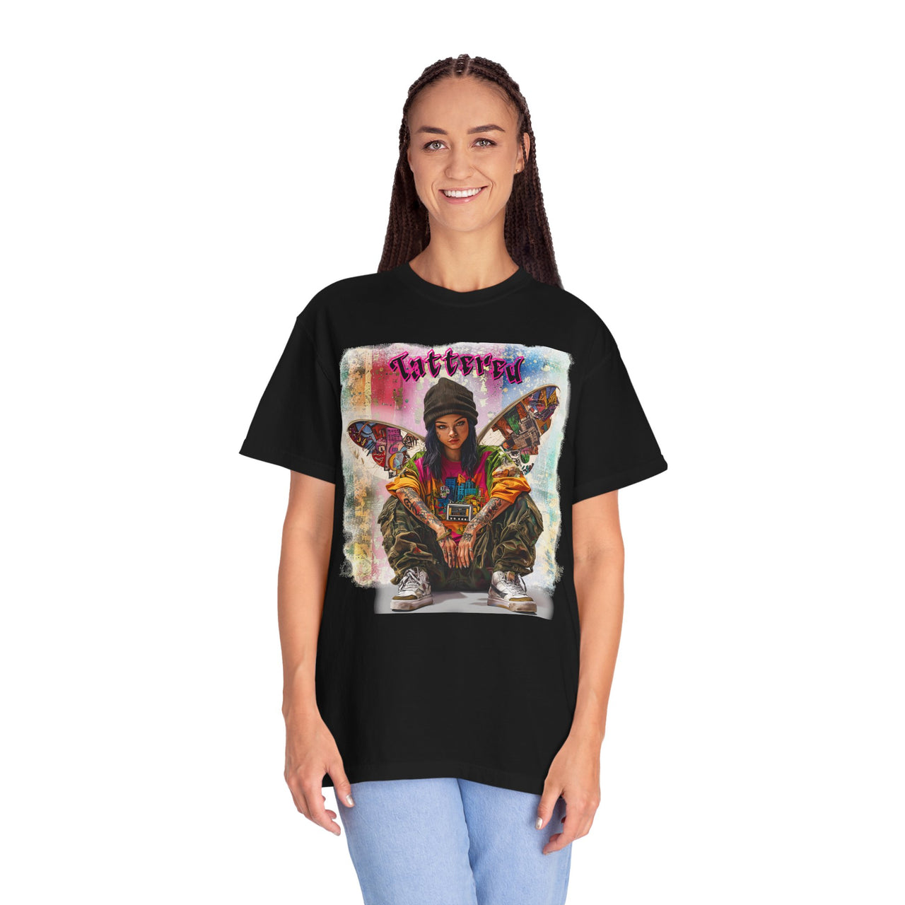 Urban Wings Fairy T-Shirt "Tattered"| Trendy Streetwear Tee, Gift for Skateboarders, Casual Wear, Festival Outfit
