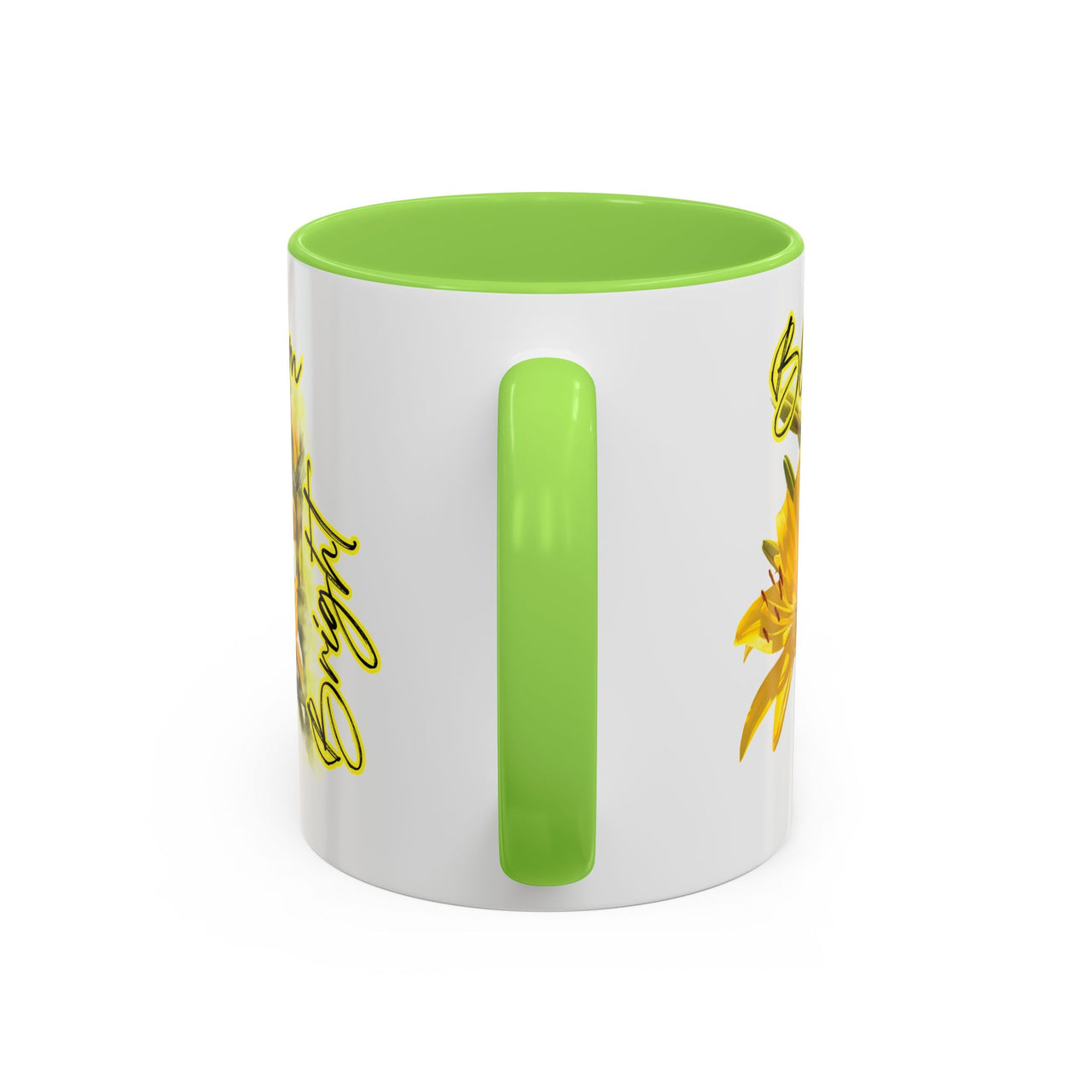 Floral Coffee Mug - "Bloom Bright" Yellow Lilies Coffee Cup