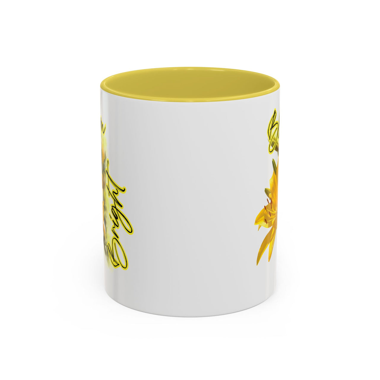 Floral Coffee Mug - "Bloom Bright" Yellow Lilies Coffee Cup
