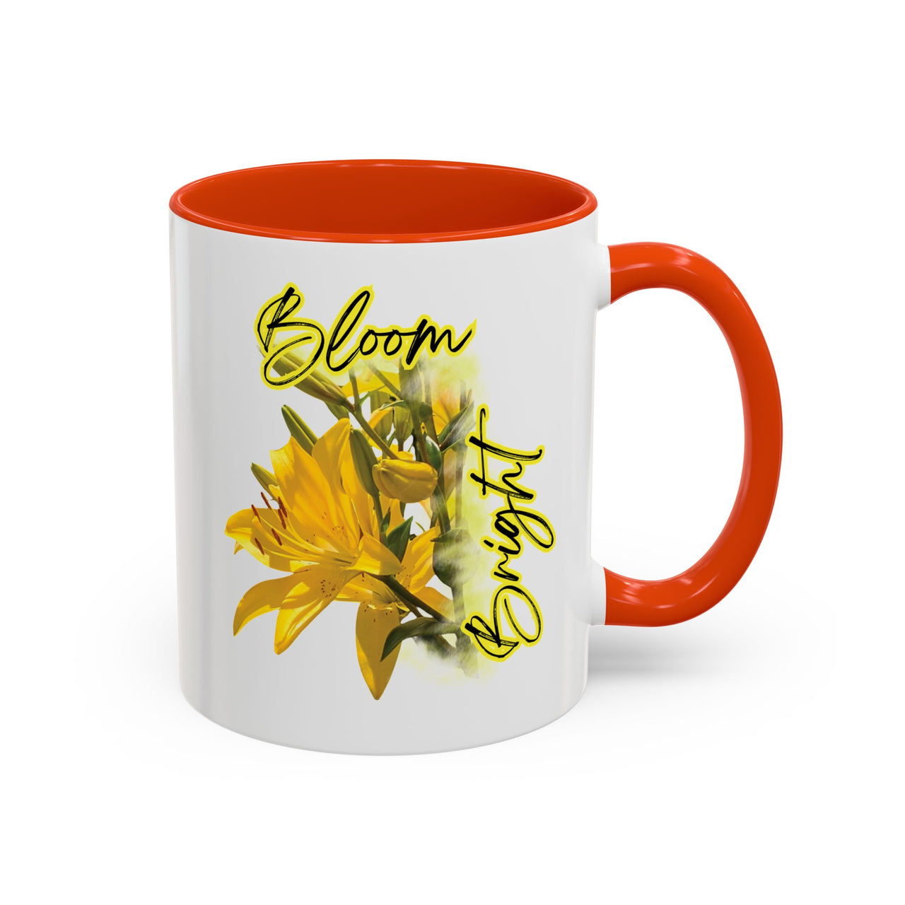 Floral Coffee Mug - "Bloom Bright" Yellow Lilies Coffee Cup