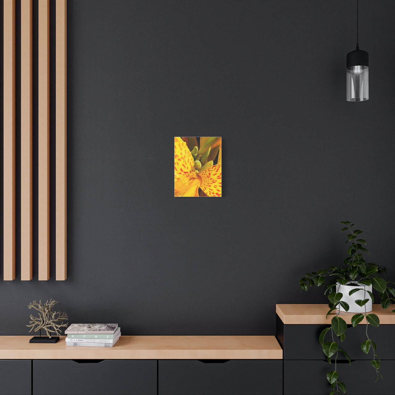Vibrant Floral Canvas Art - Bright Yellow Canna Artwork, Wall Decor, Gift for Nature Lovers, Home Decoration, Floral Prints
