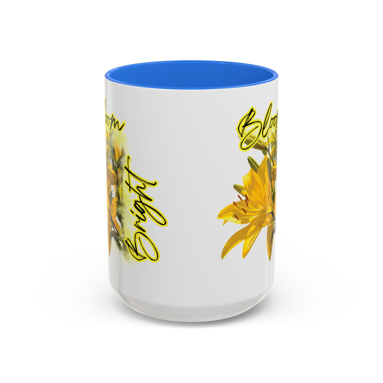 Floral Coffee Mug - "Bloom Bright" Yellow Lilies Coffee Cup