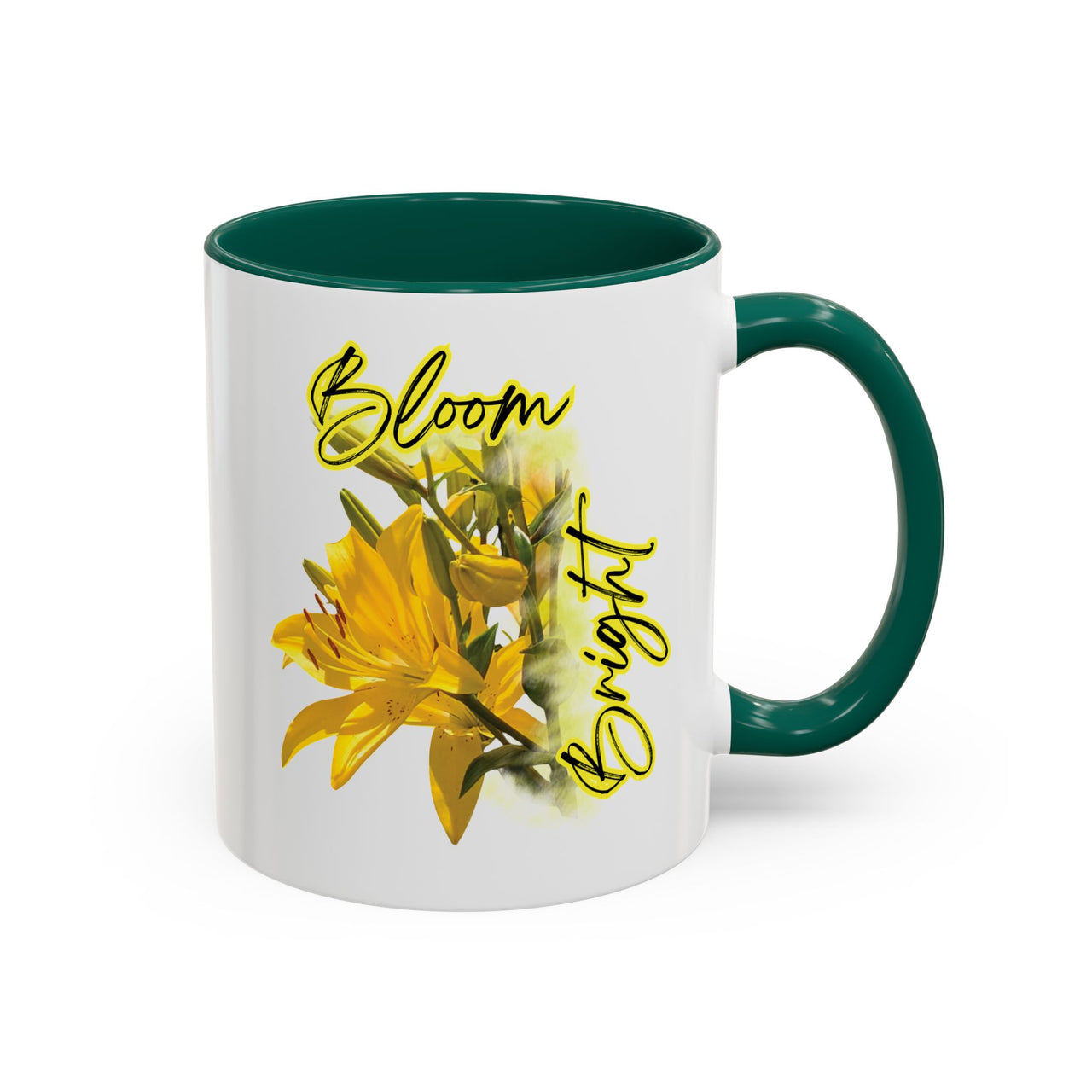 Floral Coffee Mug - "Bloom Bright" Yellow Lilies Coffee Cup