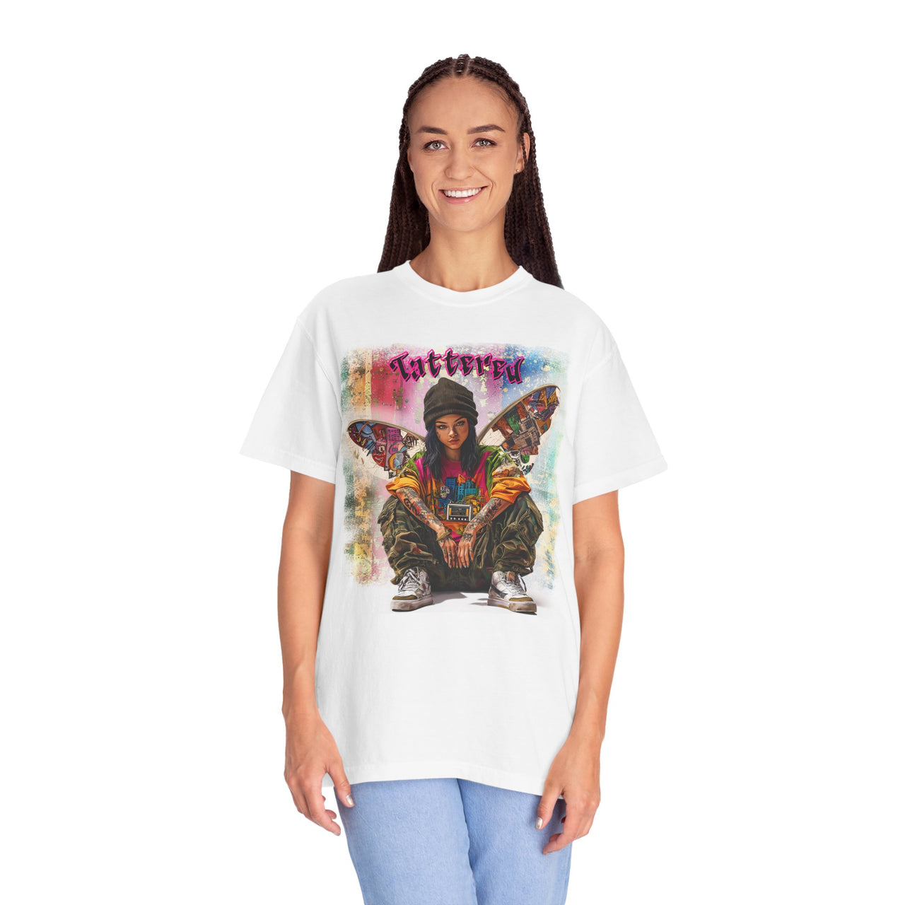 Urban Wings Fairy T-Shirt "Tattered"| Trendy Streetwear Tee, Gift for Skateboarders, Casual Wear, Festival Outfit