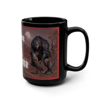 Thumbnail for Mug - Werewolf with Old Mansion and Full Moon Design - Full Moon Fever - 15oz Black Mug