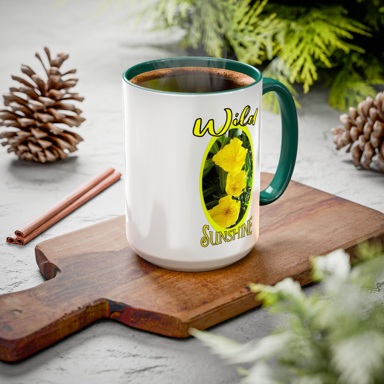 Floral Coffee Mugs – Yellow Primrose Coffee Cup, Perfect for Coffee Lovers, Gifts, Home Decor, and Celebrations
