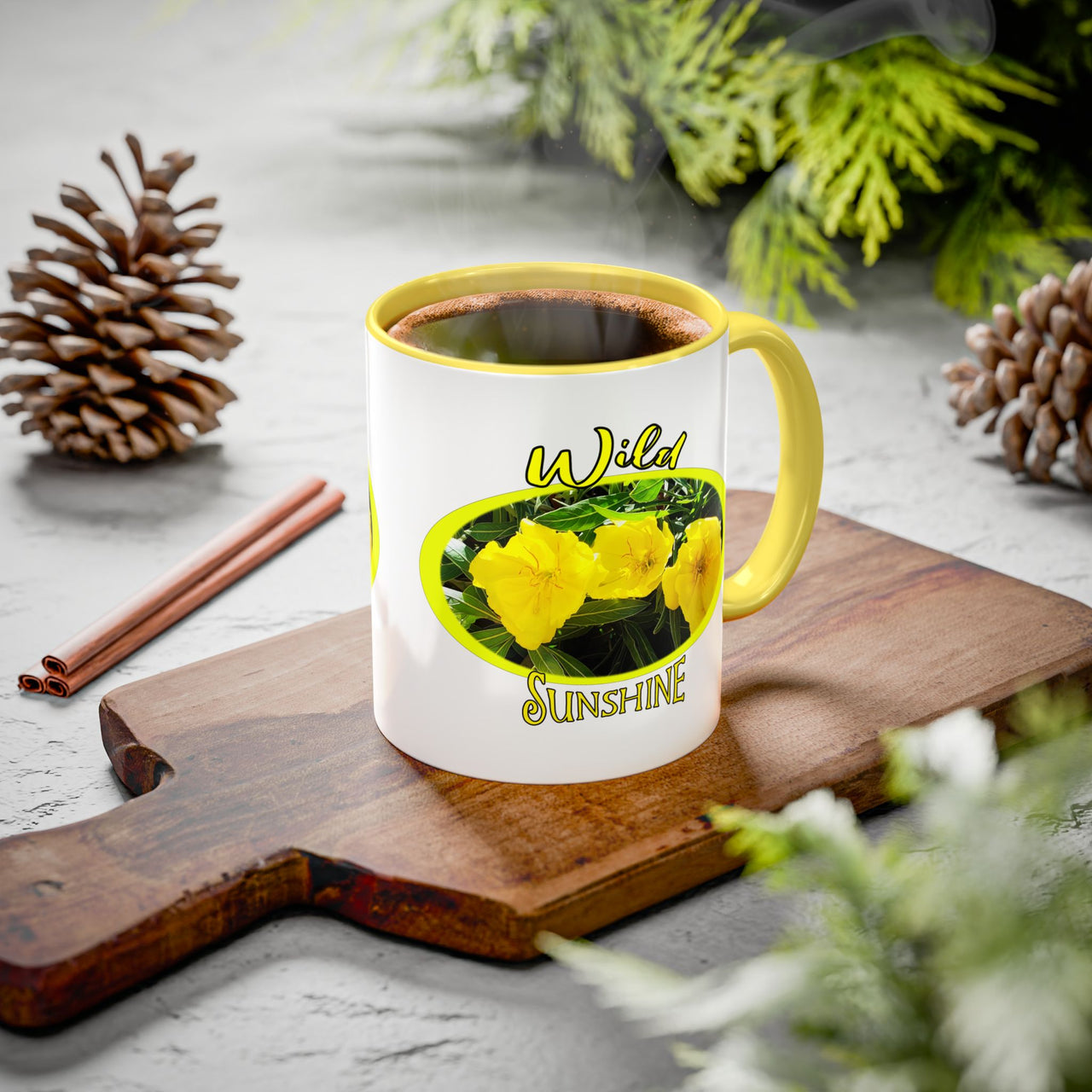 Floral Coffee Mugs – Brighten Your Day with the Yellow Primrose, Perfect for Coffee Lovers, Gifts, Home Decor, and Celebrations