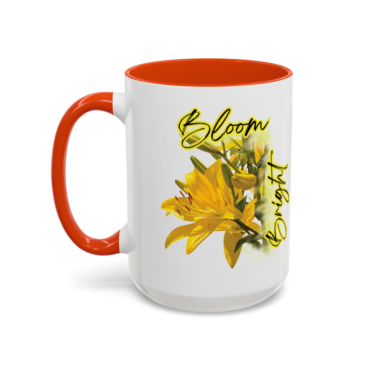 Floral Coffee Mug - "Bloom Bright" Yellow Lilies Coffee Cup
