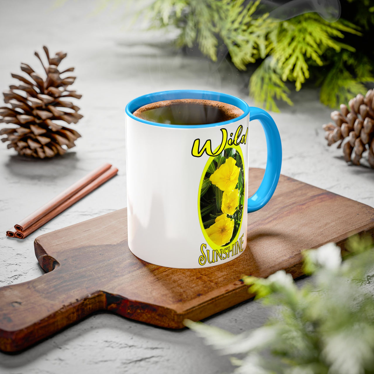 Floral Coffee Mugs – Yellow Primrose Coffee Cup, Perfect for Coffee Lovers, Gifts, Home Decor, and Celebrations