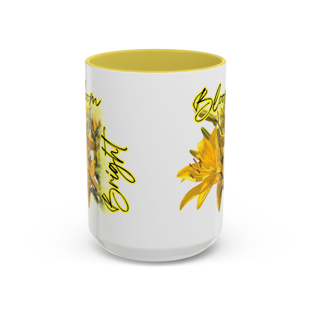 Floral Coffee Mug - "Bloom Bright" Yellow Lilies Coffee Cup