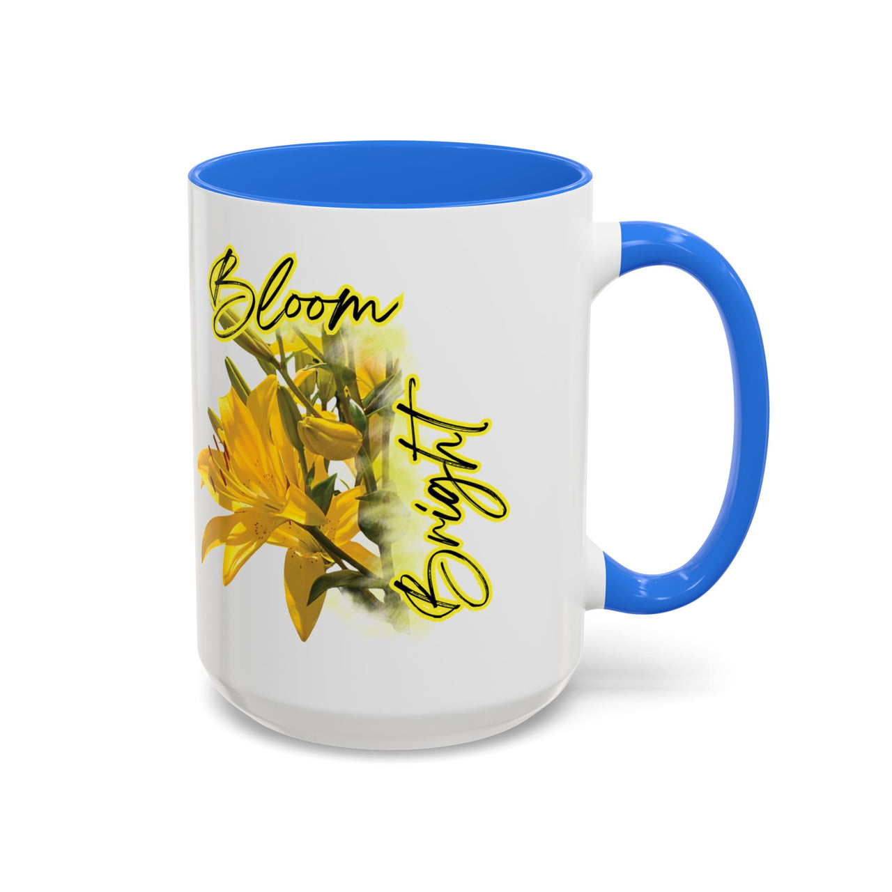 Floral Coffee Mug - "Bloom Bright" Yellow Lilies Coffee Cup