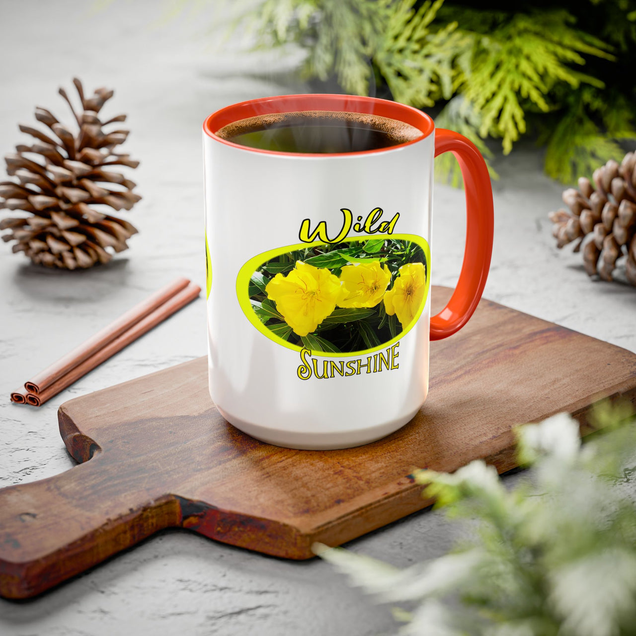 Floral Coffee Mugs – Brighten Your Day with the Yellow Primrose, Perfect for Coffee Lovers, Gifts, Home Decor, and Celebrations