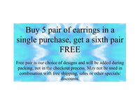 Thumbnail for a sign that says buy 5 pair of earrings in a single purchase, get a