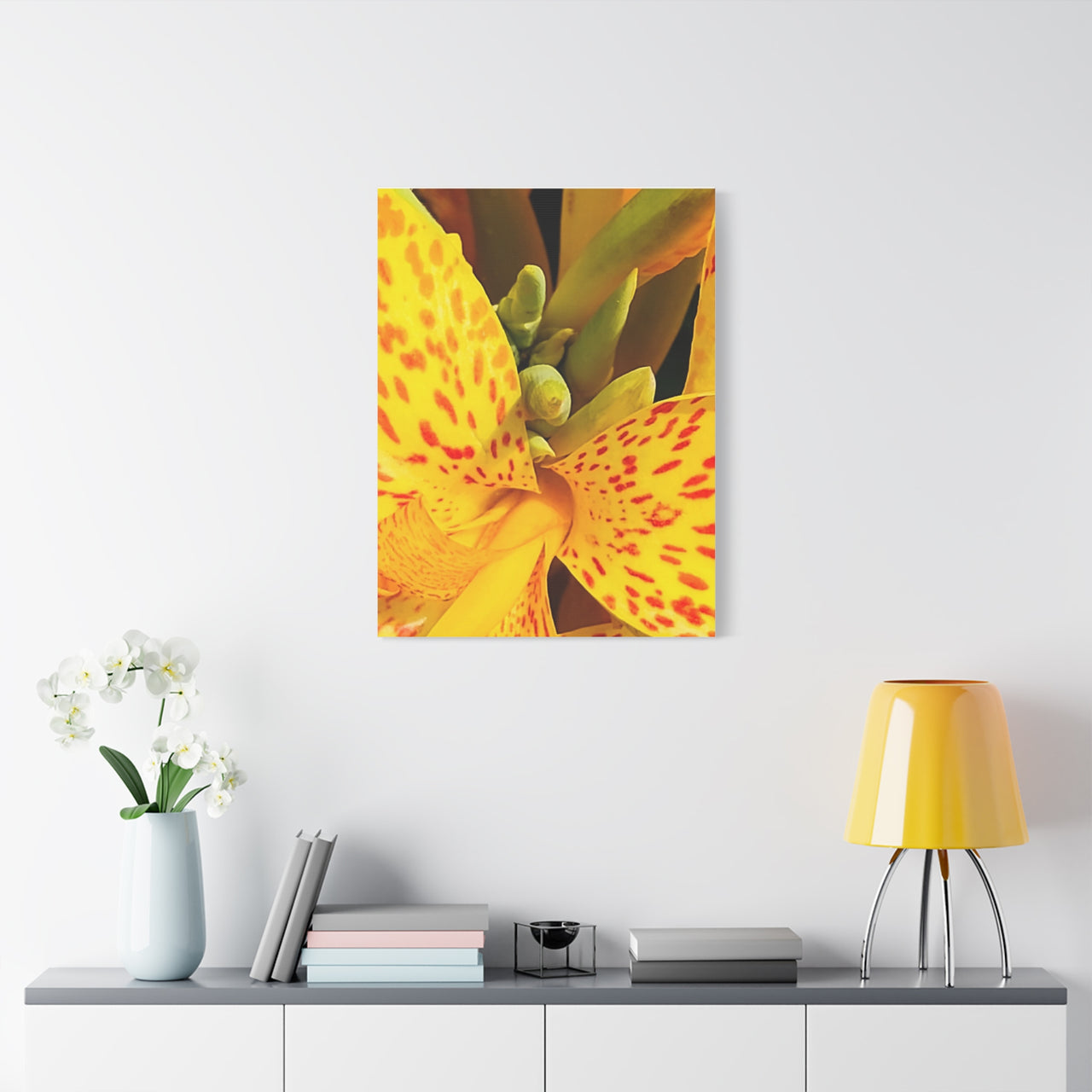 Vibrant Floral Canvas Art - Bright Yellow Canna Artwork, Wall Decor, Gift for Nature Lovers, Home Decoration, Floral Prints